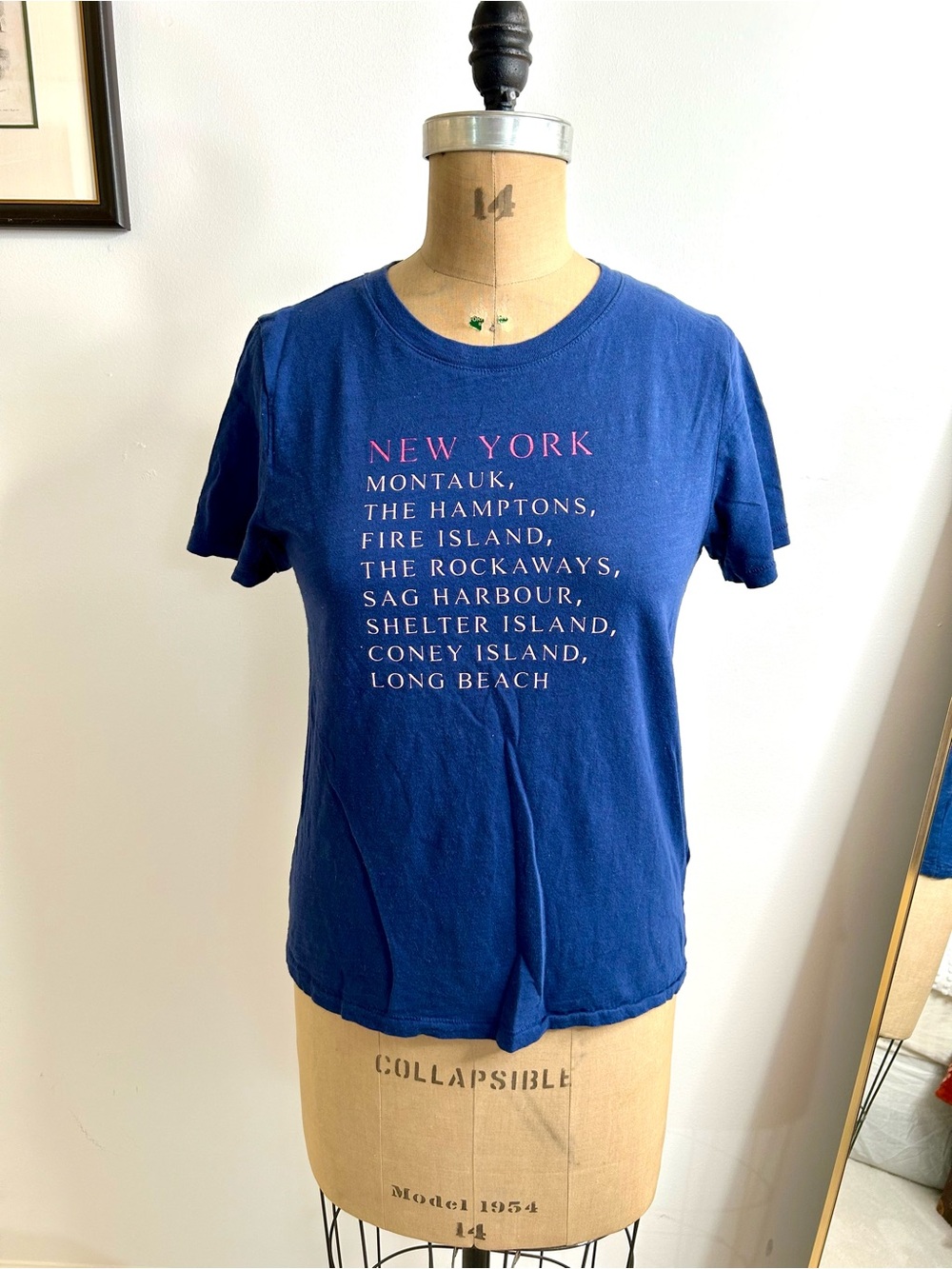 J Crew Women’s New York Graphic Short Sleeve Tee - Royal Blue Sz S